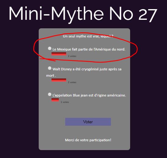 @ Du mythe à la réalité - Émission sur les mythes à la radio de CIGN  - 96,7 - Réponse du questionnaire mini-mythe de la semaine.